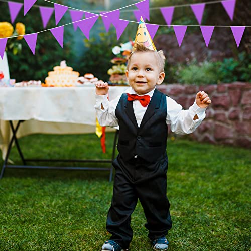 Tatuo 200 Feet Solid Pennant Banners Flags String Triangle Hanging Diy Bunting Flags Party Decorations For Grand Opening Party Banners For Kids Birthday, Shops (Purple) #TOP5