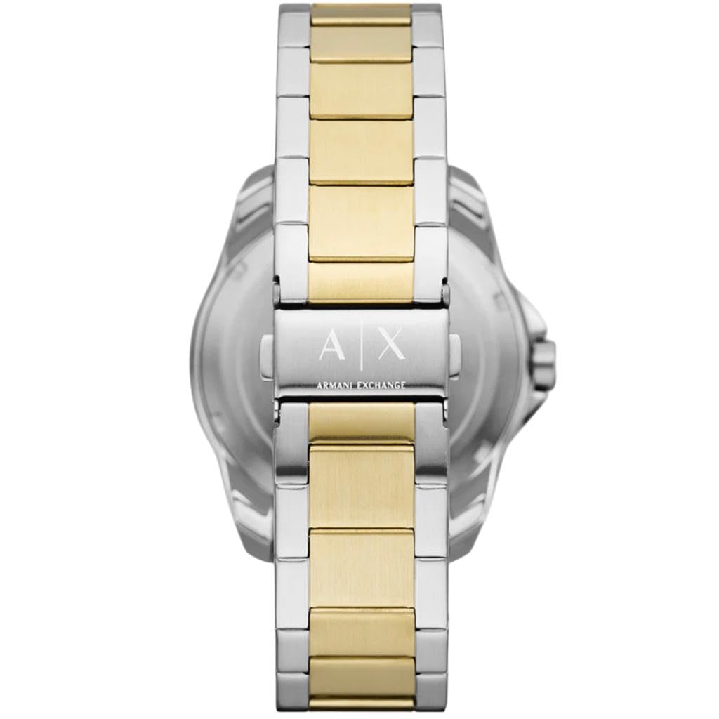 Armani Exchange Orologio per uomo, Movimento al quarzo con data a tre lancette e cassa da 44 mm con cinturino in acciaio o silicone