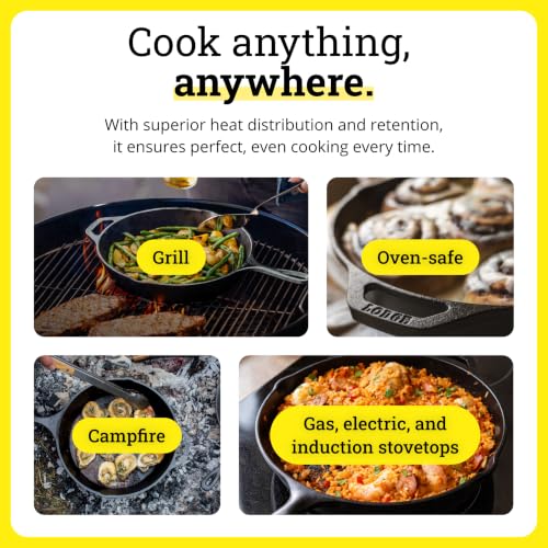 Lodge Pre-Seasoned Cast Iron Set - 3-Piece Skillet & Griddle Cookware - image 4