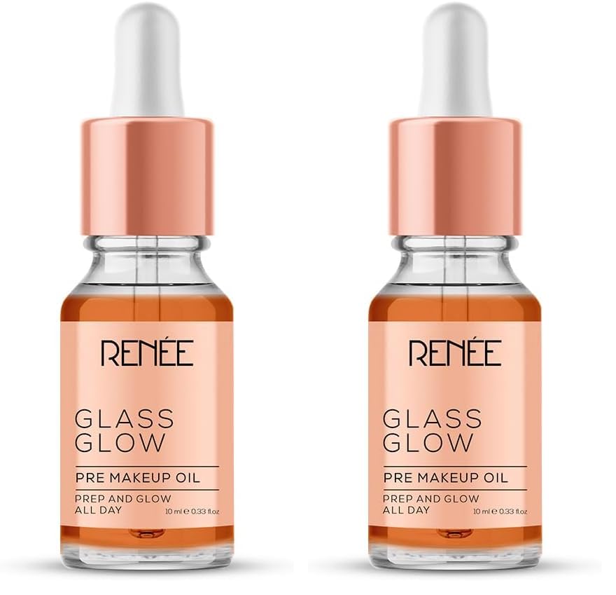 Image of RENEE Glass Glow Pre Makeup Oil Primer 10ml| Non Sticky, Smoooth Finish| Hydrates, Repairs & Nourishes Skin| Adds Natural Glow to the Skin (Pack of 2)