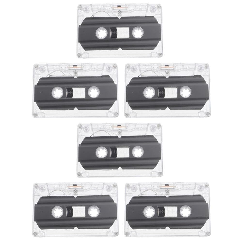 6 Kassettenbänder, beschreibbar, blanko, Audiokassetten, klare Audio-Kassettenbänder, farbige Kassettenbänder, leere Kassettenbänder, beschreibbare Bänder, 30 Minuten/334