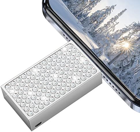 128GB Photo Stick USB Flash Drive for Phone , 4 in 1 Memory Stick Photos USB 3.0 Thumb Drive External Storage Compatible with Smartphone iOS Android Mac PC Smartphone Type C (Pink-White)