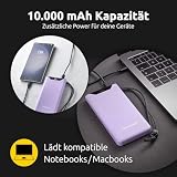 Intenso Powerbank F10000, zewnętrzny akumulator z PD (20 W) i QC (18 W), USB-C i USB-A, 10000 mAh, fioletowy: Amazon.de: Elektronik & Foto