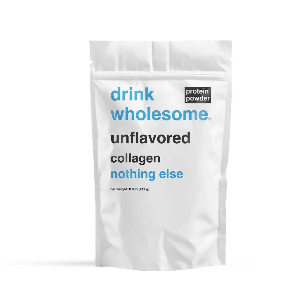 drink wholesome Unflavored Collagen Protein Powder | for Sensitive Stomachs | Gut Friendly | Dairy Free | Low FODMAP | No Artificial Sweeteners | No Bloating or Gas | No Constipation or Diarrhea