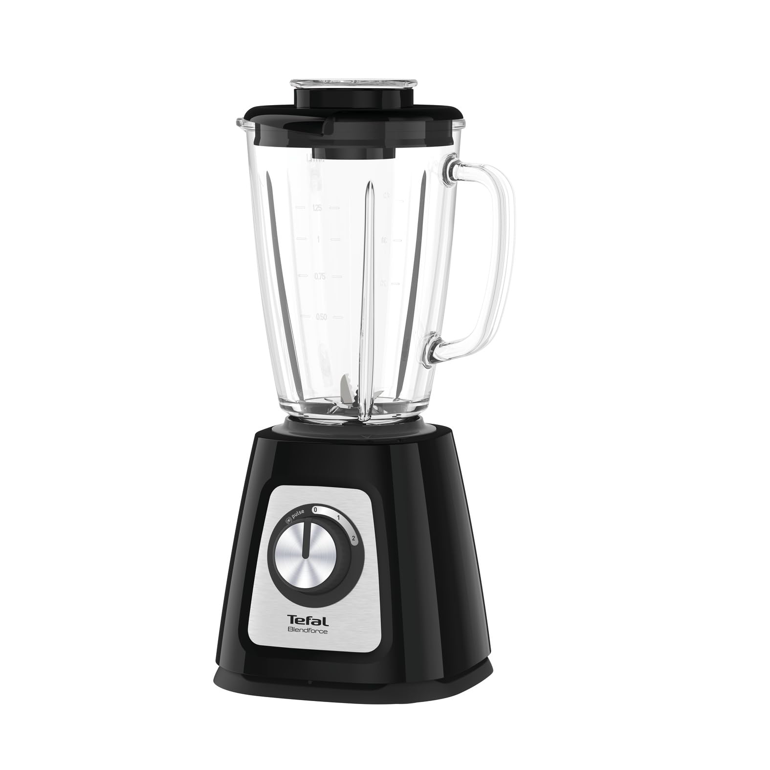 Tefal Blendforce 2 Standmixer, 800 Watt, Powelix-Technologie, stoßfester 1,75 L Behälter aus Thermosglas, Mixer mit Luftkühlsystem, einfache Reinigung, Behälter spülmaschinengeeignet, Schwarz, BL4358