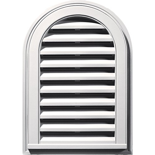 Builders Edge 120081422117 Round Top 117 Vinyl Gable Vents, 14" x 22", Bright White