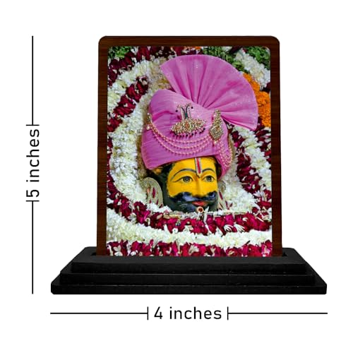 Image of Khatu Shyam Ji Murti (Wooden /Size 7.5X10 cm) Showpiece for Living Room Figurine for House Warming Ceremony