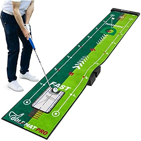 Alfombra de práctica de Putting de Golf SAPLIZE de 20 x 10 pies con Espejo de alineación Cover