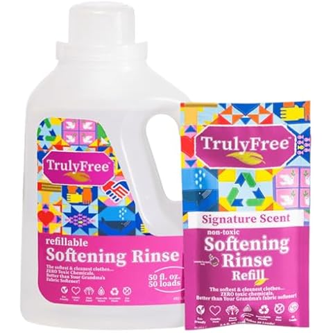 Truly Free TF Scented Rinse SR| Safe for Babies & Kids with Sensitive Skin | Plant-Based | Include 1 Refillable 50oz Bottle with Measuring Cap| Signature Wash Scented (50 Loads) Cover