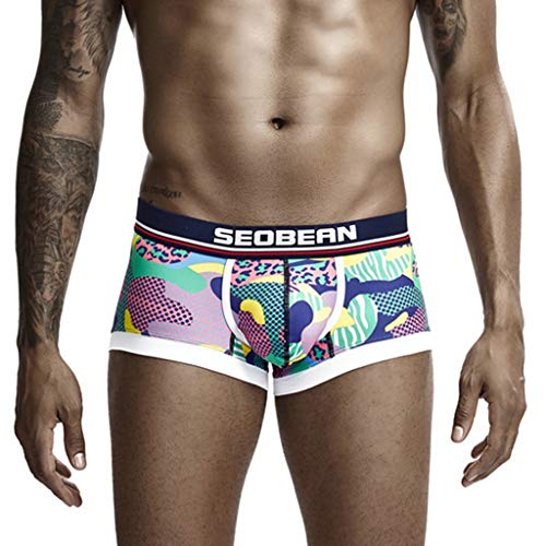 LUNULE Cómodo Ropa Interior Calzoncillos Hombres Slip Hombres Ropa Interior Erótica Tanga Cuerdas Ropa Interior Hombres Bóxers Ropa Interior Sexy para Hombre Calzoncillos Cortos Braguita Impresión