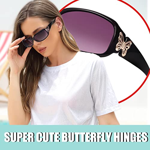 Fimilu Sunglasses For Women Polarized Uv400 Protection Wrap Around Glasses Trendy Butterfly Decor Fashion Accessories #TOP2