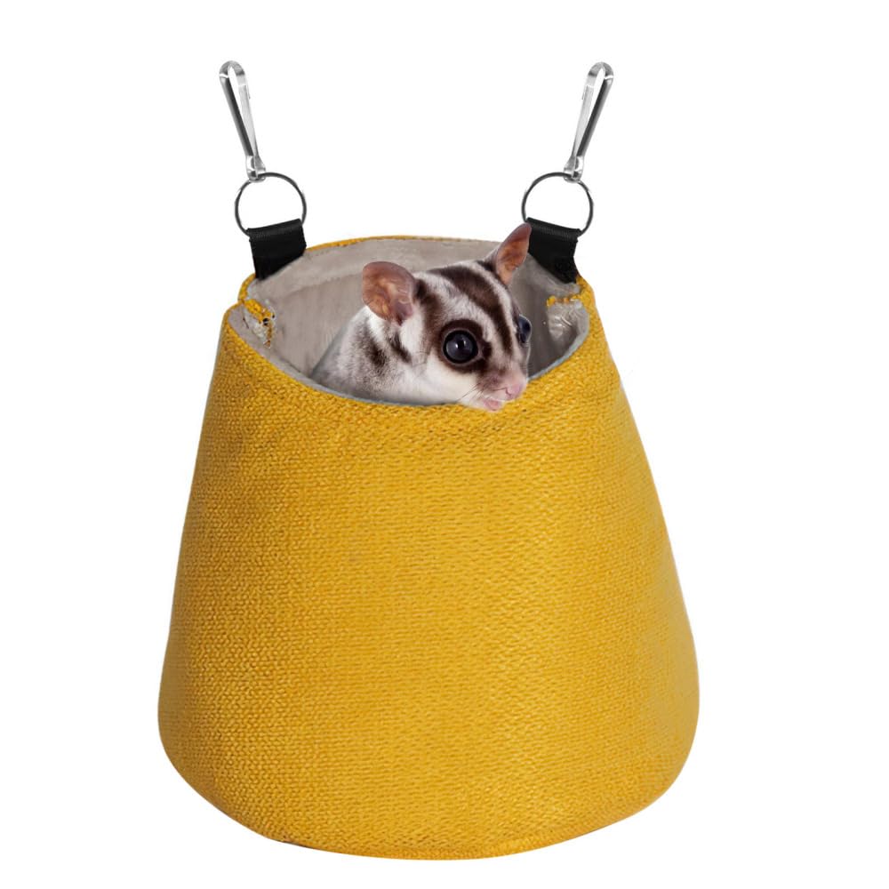 MiOYOOW Sugar Glider Śpiworek do spania, klatka do spania, wiszący hamak, ciepła torba dla małych zwierząt, świnka morska, wiewiórka, fretki, chomiki