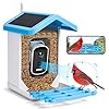 Smart Bird Feeder with Camera Solar Powered HD Camera Auto Capture Bird Videos with AI Identify Bird Species Instant Arrival Alerts Bikadoo Camera Bird Feeder Wireless Outdoor Gift for Bird Lover