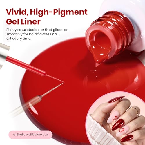 Image of Beetles Red Gel Liner Nail Polish 7ml French Tip Gel Nail Polish