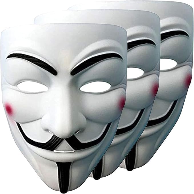 Image of ARYANSH SHOPPE V for Vendetta Mask Halloween Masks Guy (WHITE V MASK) (PACK OF 1)