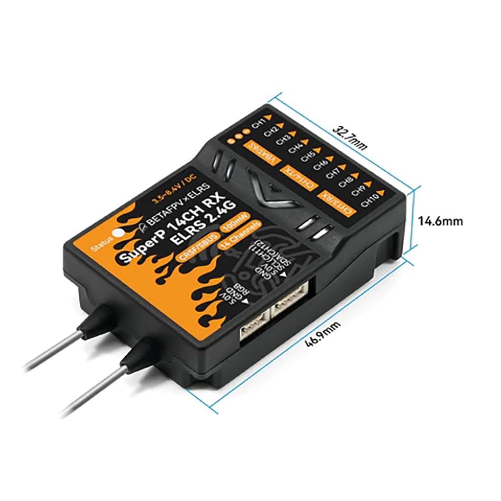 SuperP - Receptor de diversidad PWM de 14 canales ELRS 915 MHz para RC FPV Drone Aviones, Barco y Coche