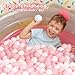 TRENDBOX Ball Pit Balls 100 - Macaron Colors Balls for Ball Pit, Play Tent Baby Playhouse Pool Birthday Party Decoration (C-Pink, White&Clear)