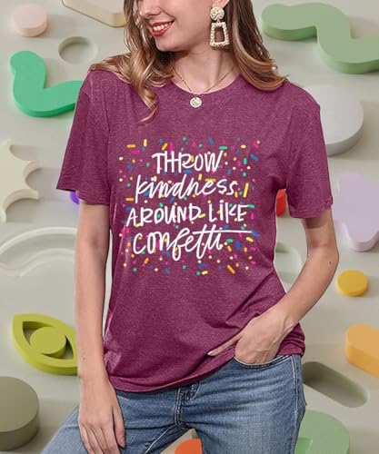 Kindness Shirts for Women Casual Graphic Tees Funny Inspirational T Shirt Teacher Tees Tops2