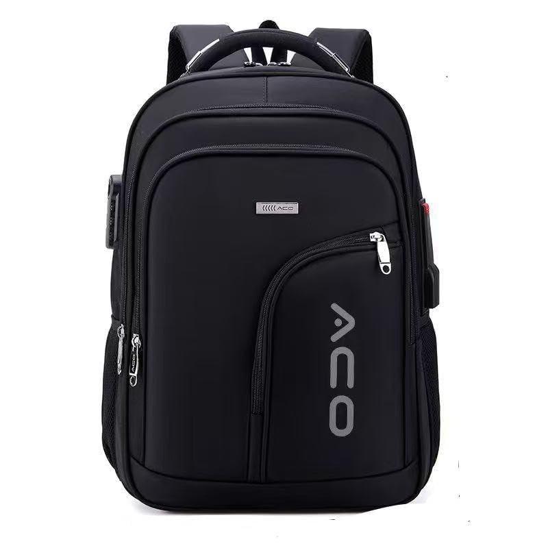 Mochila Masculina Reforçada Executiva Grande Mochila para Notebook Trabalho Viagem Escola com Cabo de Aço Impermeável Antifurto com Saídas USB/Fone de Ouvido Unissex