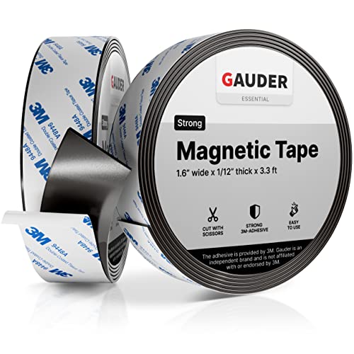 Gauder Strong Magnetic Tape Self Adhesive (3.3 Feet Long X 1.6 Inch Wide) | Magnetic Strips With Adhesive Backing | Magnet Roll #TOP10