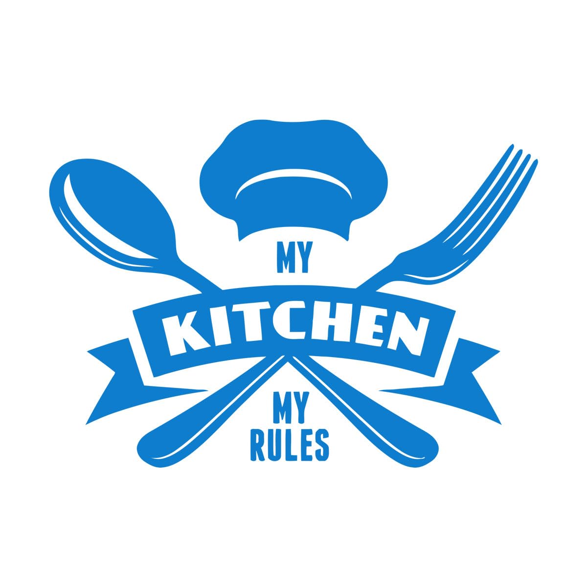 Kitchen Wall Decal Quote Kitchen Tagline My Kitchen My Rules Wall Sticker for Kitchen Restaurant Decor Mrual Vinyl Decals Extra Large - 60x84cm โ image 1