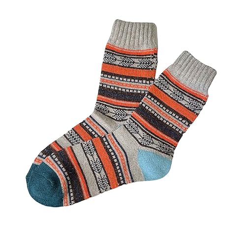 Image of JOYCA & CO. 3-5 Pairs Womens Multicolor Fashion Warm Wool Cotton Thick Winter Crew Socks