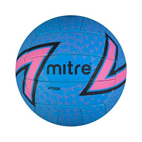 Mitre Attack Netball, Popular Style, Interactive Design, Soft-Touch, Blue, Pink, Black, Ball Size 4 Cover