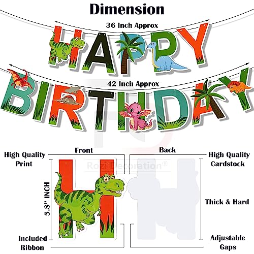 Image of Rozi Decoration Happy Birthday Decoration Dinosaur Theme for Kids, Boys, Girls Birthday Parties Decorations Set of 61 Pcs Dinosaur Theme Birthday Decorations