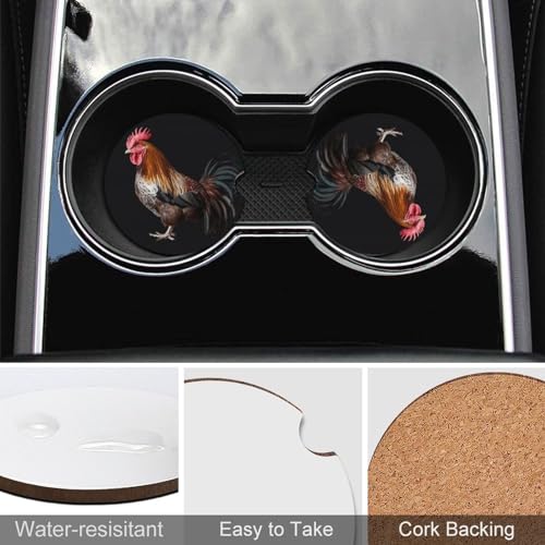 Posavasos para Auto Animal Cockerel Madera 2 Paquetes miniatura 5