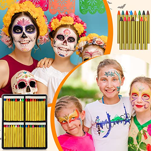 108 Pcs Face Paint Crayons 36 Colors Halloween Face And Body Crayons 3.2 Inch Face Painting Kit Face Paint Stick Makeup Crayons For Kids Adults Halloween Christmas Party Birthday Supplies #TOP3