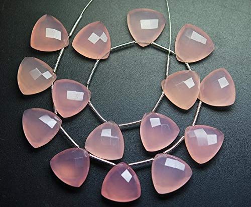 Briolette chalcédoine rose 14mm en lot de 5 paires pour offrir un cadeau artisanal