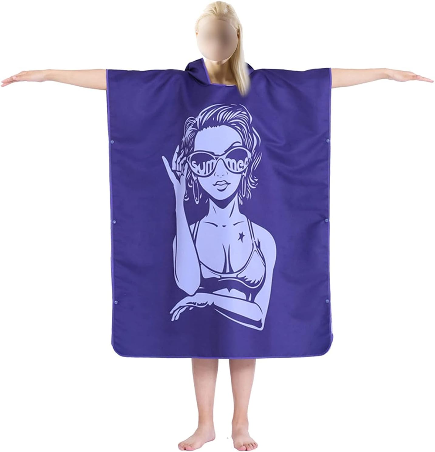 Beach Towels Sports Towel Changing Robe Towel Poncho Quick Dry Robe Beach Blanket Essential Beach Accessories 811(Color:09)