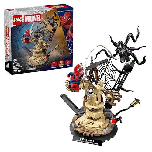 LEGO | Marvel Battaglia Epica: Spider-Man vs. Sandman - Giocattolo dei Supereroi con 3 Minifigure Inclusi Spider-Man & Venom, e Cantiere Edile - Regalo per Bambini da 9 Anni in su Fan dei Film - 76334