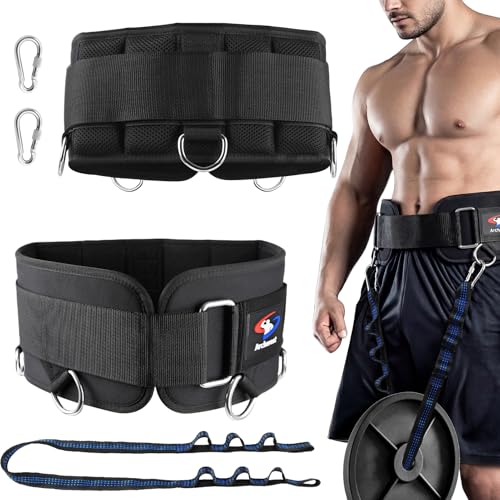 Weightlifting Belt & Dip Belt, Weighted Gym Belts for Pull Up, Dips,Squat, Powerlifting & Deadlift, Weight Lifting Belt with Adjustable 8- Loop Nylon Strap