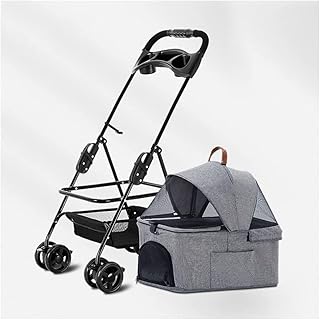 Carrinho de cachorro/gato Carrinhos de cachorro para animais de estimação para cães pequenos e médios Carrinho de viagem para animais de estimação Carrinho destacável para gatos e carrinhos portáteis separáveis com copo (cinza a)