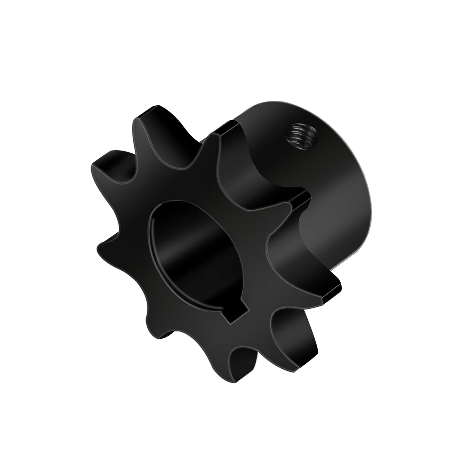 Photo 1 of #40 Hardened Roller Sprocket B-Type, Single Strand 1/2" Pitch, Hole Dia 5/8", 9 Tooth,Blackened Treatment, with Fixed Set Screws.