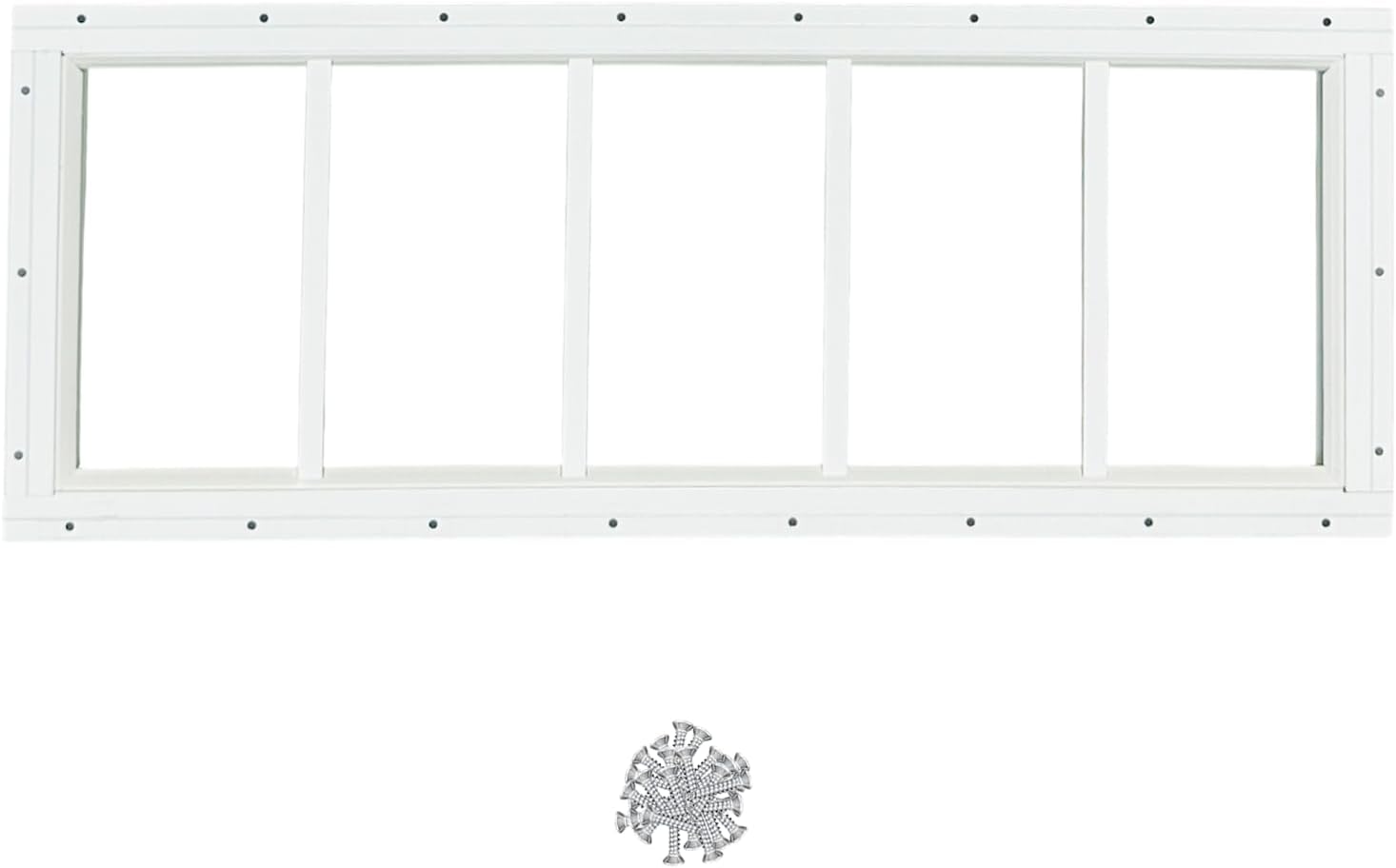 Hryan Shed Transom Window for Playhouse, Chicken Coop and Garage, Fixed Metal Tempered Glass Replacement Casement for barn house, ventanas de casa (10" x 29" 1Pack)