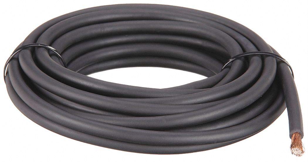 Welding Cable, 6 Awg, 10 Ft., Black, Rubber