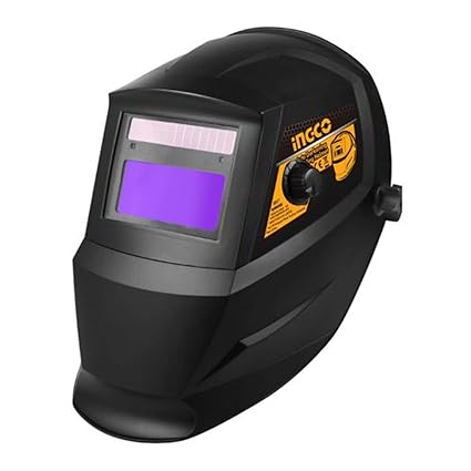 INGCO Auto-Darkening Welding Helmet, 92 - 42mm Large Viewing Welding Hood, 1/1/1/2 Light State:DIN 4, Battery Powered, 2 Arc Sensor Wide Adjustable Shade Welder Mask for TIG MIG/MAG MMA Plasma
