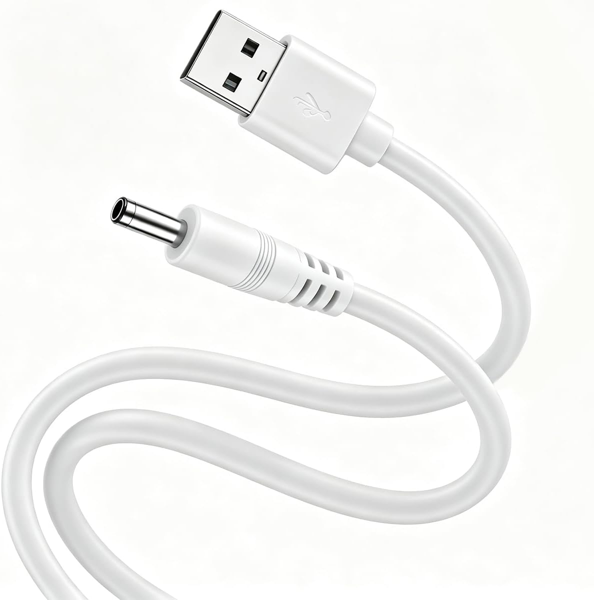 USB Type-A Male to 3.5 x 1.35mm DC 5V 2A Plug Barrel Connector Charge Cable,Safe and Fast Charging,for USB Fans,Desk Lamps,Electronic Devices etc.