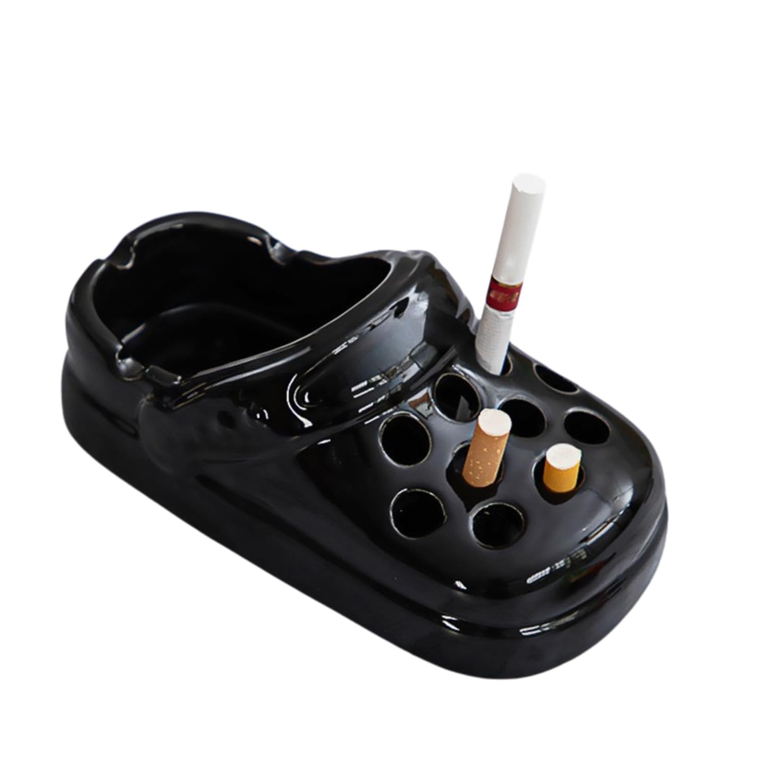 Perforated Shoe Ceramic Ashtray for Smokers, 4.5 Inch