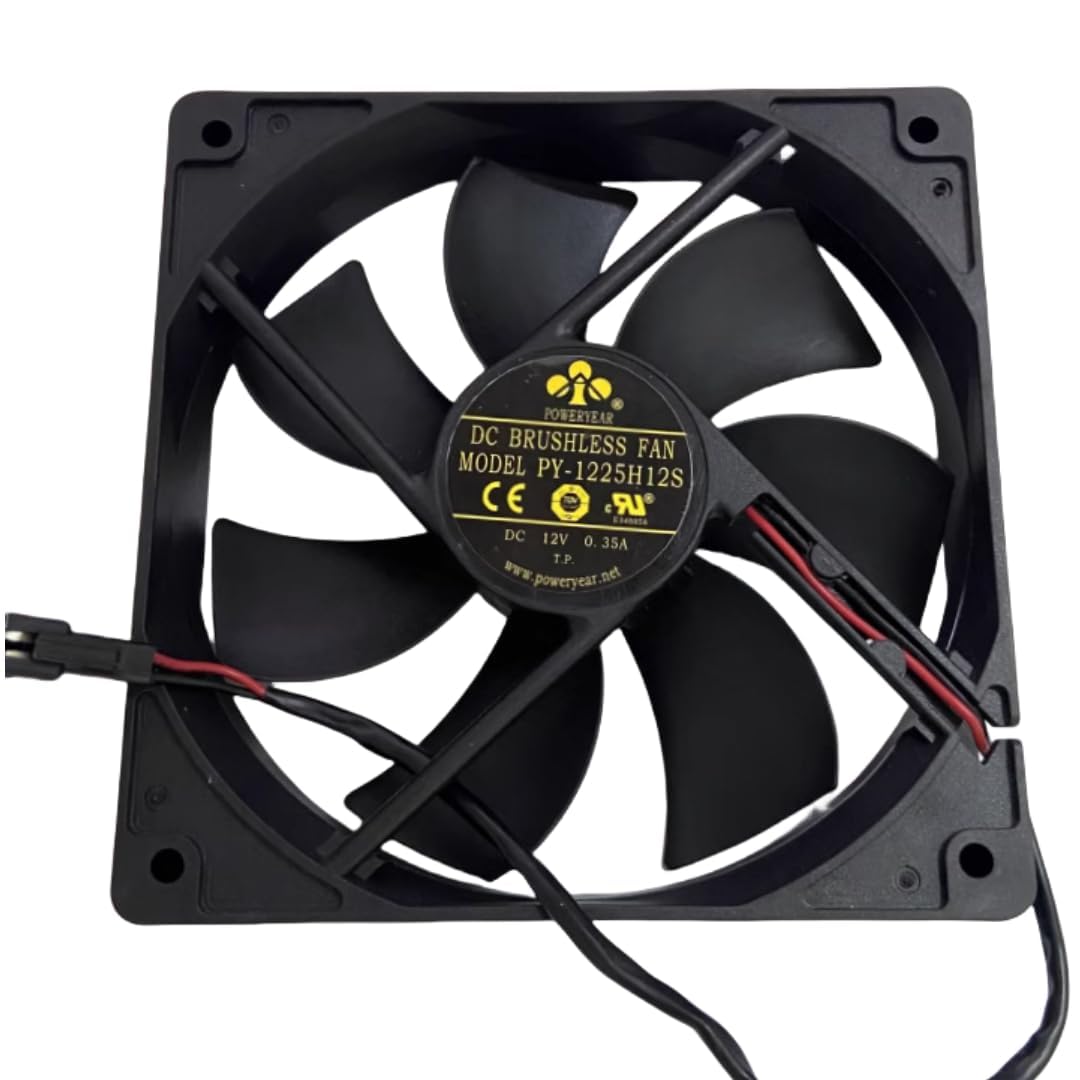 PY-1225H12S Fan, PY-1225H12S 12V Ice Maker Fan 0.35A 12025 12CM 2-Wire Cooling Fan