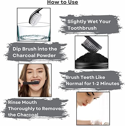 Verem Teeth Whitening Activated Charcoal Powder - 50 Gm | For Tobacco Stain, Tartar, Gutkha Stain And Yellow Teeth #TOP4