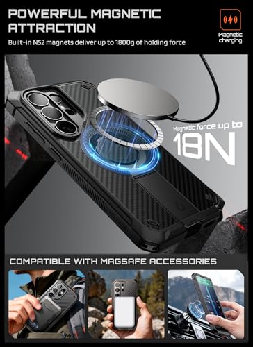 Image of SUPCASE for Samsung Galaxy S26 Ultra Case with Stand (UB Pro Mag), [2 Front Frames] [Compatible with Wireless Charge] [Built-in Screen Protector & Belt-Clip] Protective Phone Case for S26 Ultra,Aramid