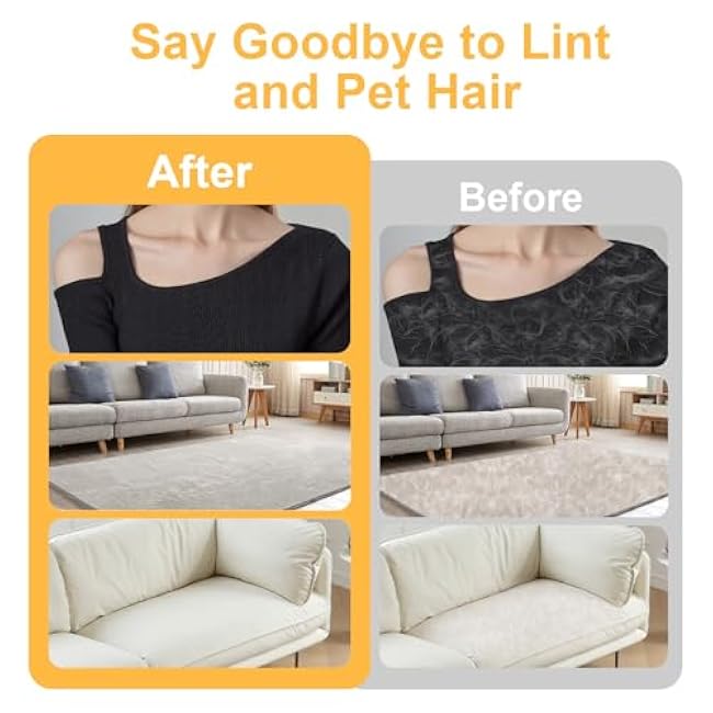 Pet Hair Removal Glove for Cats & Dogs, 2025 Newly Upgraded Electrostatic Pet Hair Removal Gloves, Reusable Pet Hair Remover Tool for Clothing, Couch, Carpet, Car Seat (2PCS)-652QQzRX