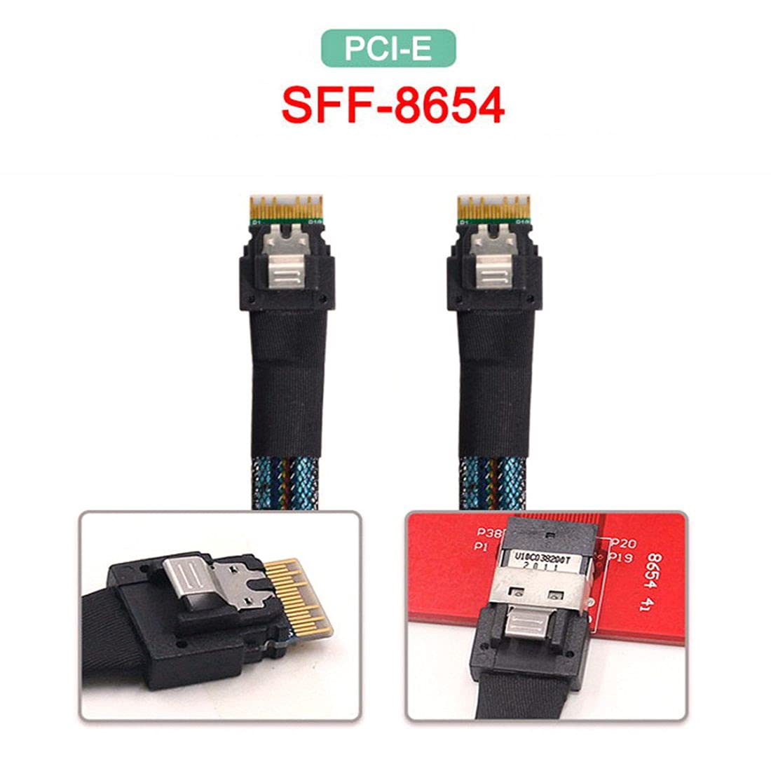 chenyang Slim Line SAS 4.0 sff-8654 4i 38Pin Host a sff-8654 38Pin objetivo RAID cable 50 cm