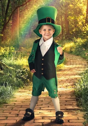 Disfraz de duende verde para bebé con sombrero, chaqueta y pantalón miniatura 2