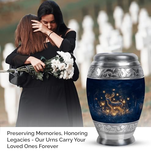 Image of Deer Urn Small Urns for Women Human Ashes 1 Large & 4 Small | Large Funeral Urn for Mom & Dad, Large Cremation Urns, Adult Large Urns for Male & Female