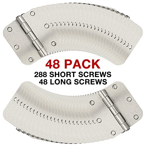Image of 48 Pack Interior Door Hinges Brushed Nickel 3.5 Inch x 3 1 /2 inch Rounded 5 /8 inch Radius 3 inchSatin Iron Bifold Residential Hinge for French Style Slab Single /Double Doors Hardware Kit Living /Bed Room