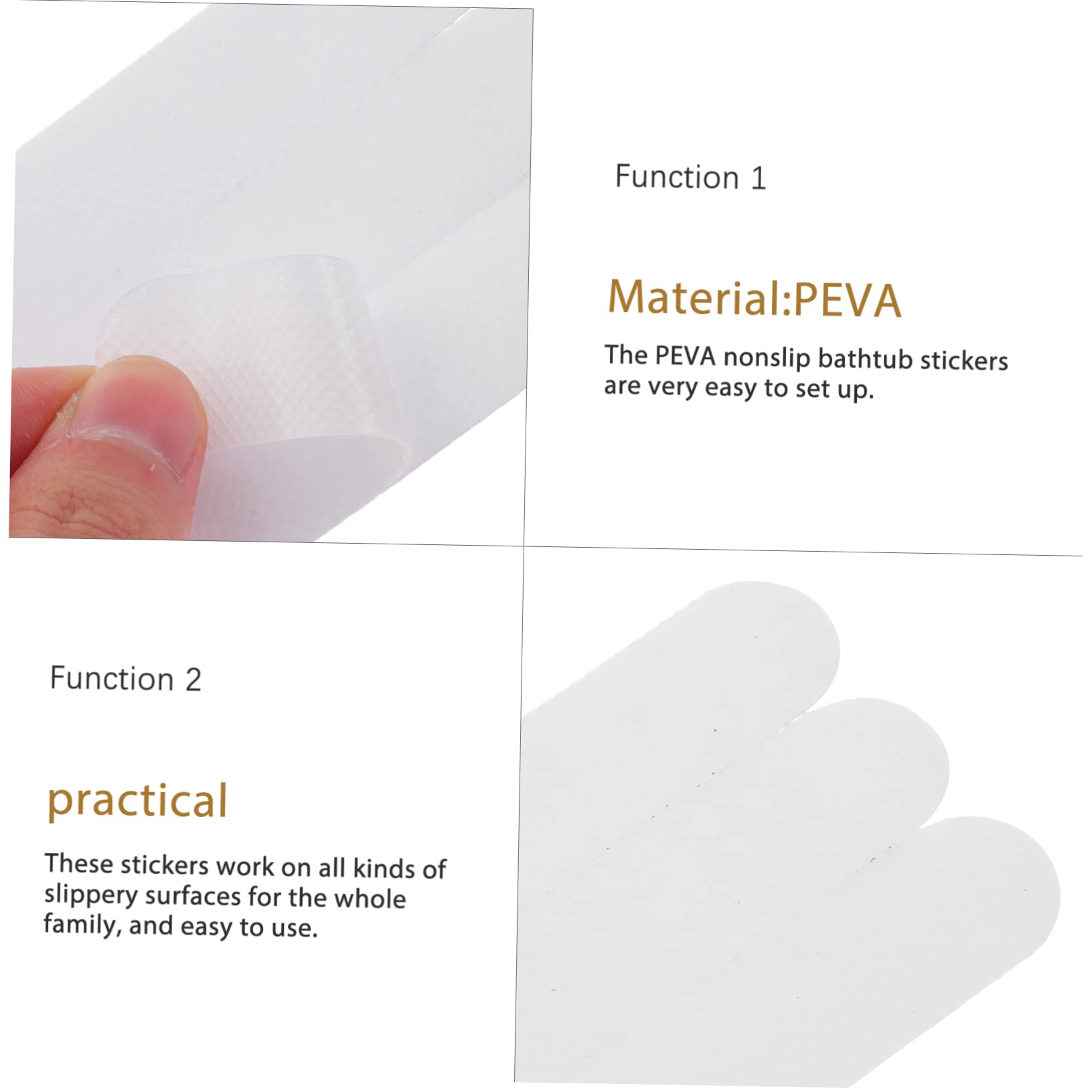 Anneome 12piezas Pegatinas Antideslizantes para Bañera para Suelo de Baño Material Peva para Cocina y Baño Previene Caídas